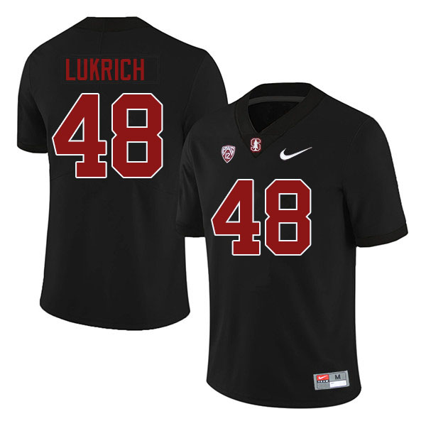 Men #48 Coco Lukrich Stanford Cardinal College Football Jerseys Sale-Black